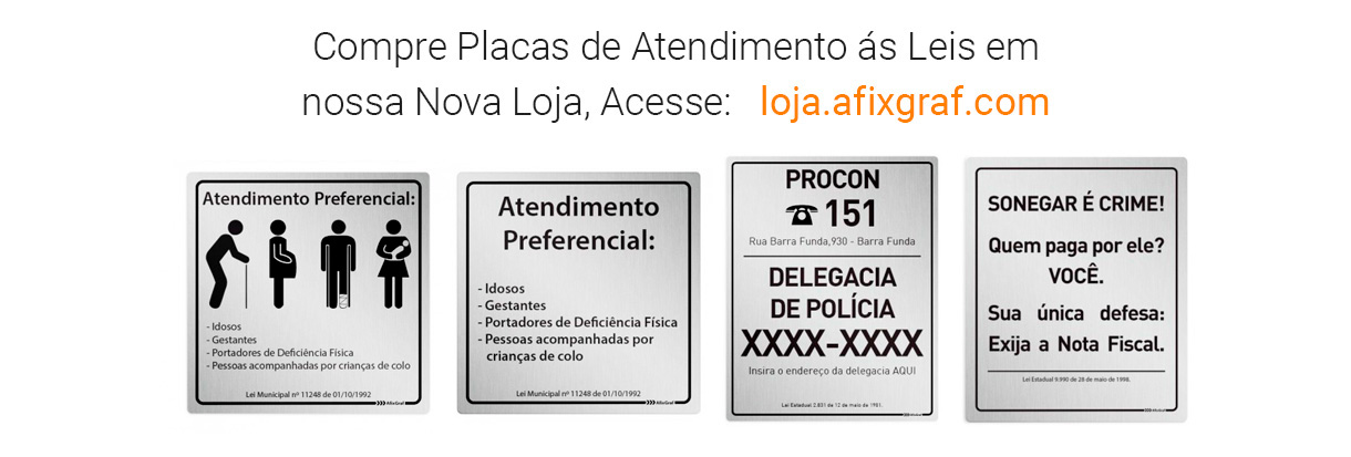 Código de Defesa do Consumidor-Placas de atendimento a leis 