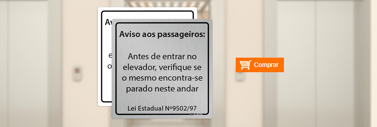 Placas de Sinalização para Elevadores-Placas aos Passageiros