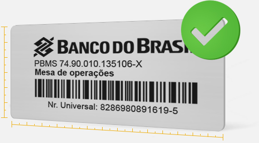 Etiqueta patrimonial Banco do Brasil 