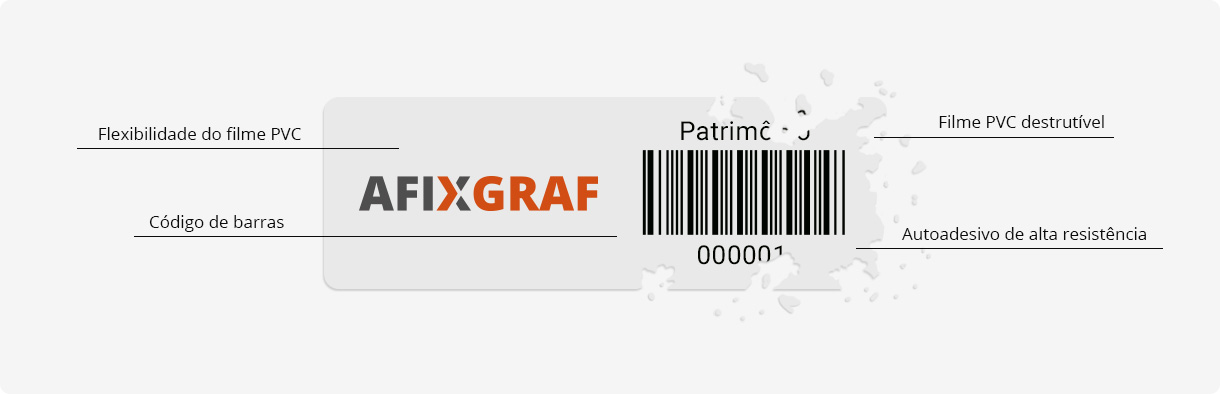 Etiqueta patrimonial se fragmentando e deixando resíduos 