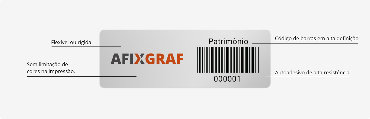 Afixgraf - Placa de Patrimônio em Aço Inox