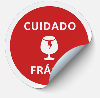 Etiqueta flexível semi dobrada