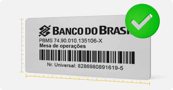 Etiqueta de patrimônio Banco do Brasil 