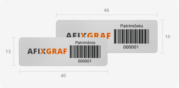 Etiquetas Patrimoniais em Alumínio - 40x13cm e 46x15cm