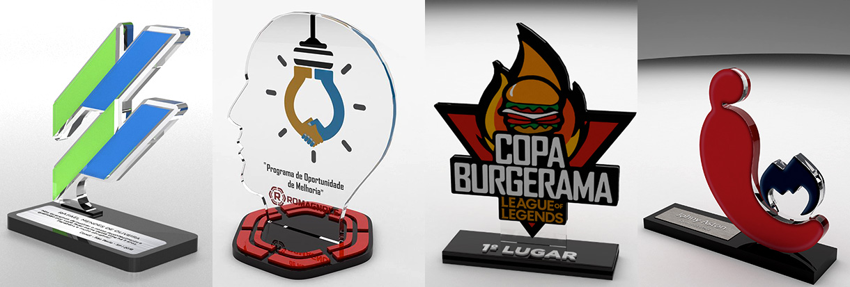 Troféus em acrílico personalizados