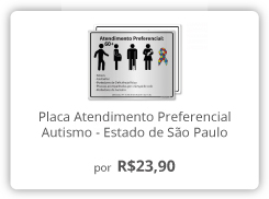 Placa atendimento preferencial com novo pictograma idoso