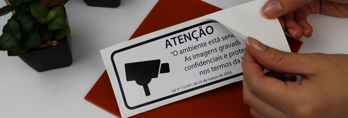 Etiqueta vinil adesivo para sinalização