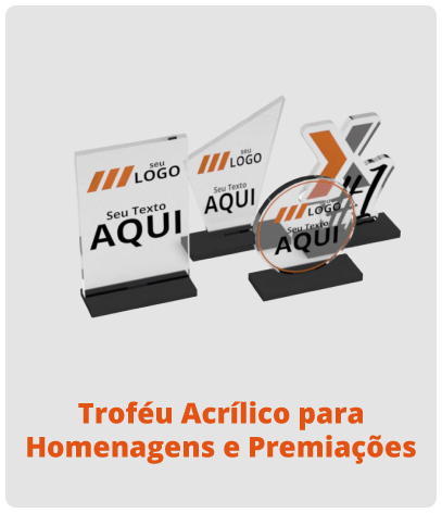 Placa de homenagem modelo em acrílico