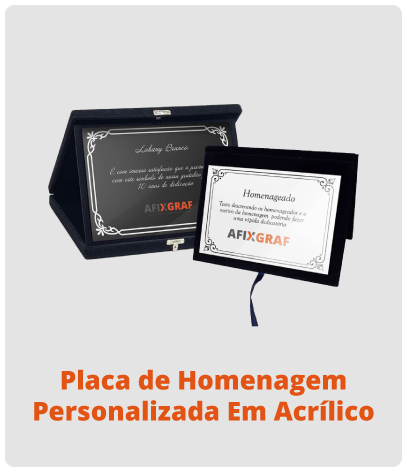 Placa de homenagem modelo em alumínio 