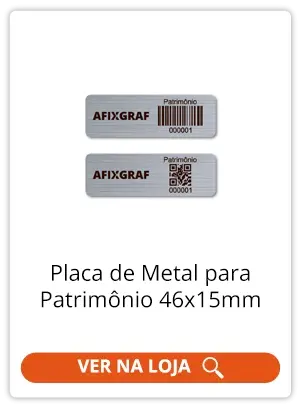 Placa de Metal para Patrimônio 46x15mm - Afixgraf
