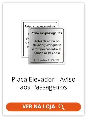 Placa Elevador - Aviso aos Passageiros - Afixgraf