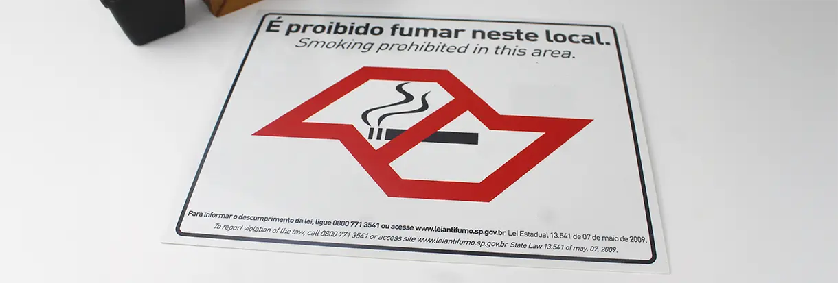 Placas obrigatórias para condomínios Proibido fumar