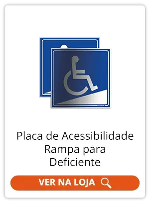 Placa de Acessibilidade - Rampa para Deficiente
