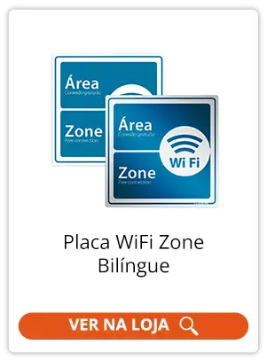 Placa WiFi Zone Bilíngue