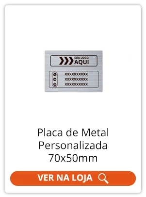 Etiqueta de metal personalizada 70x50mm