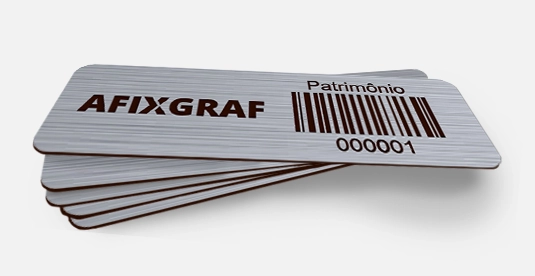 Placa de Patrimônio em Aço Inox - Gravação a Laser