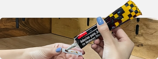 Placa de Patrimônio em Aço Inox - Cola de Junta de Motor