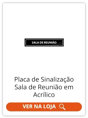 Placa de Sinalização Sala de Reunião em Acrílico | Afixgraf