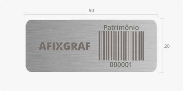 Medidas das placas patrimoniais em aço inox 50x20mm
