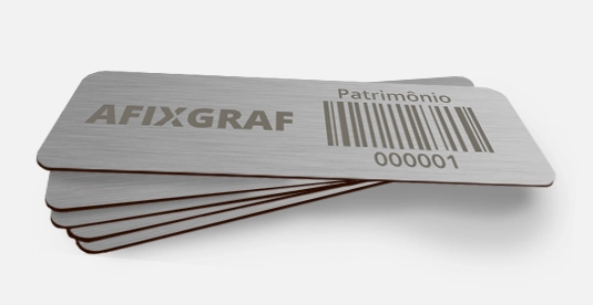 Placa de Patrimônio em Aço Inox - Gravação a Laser