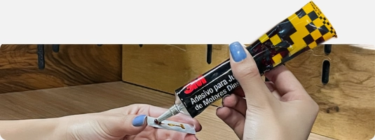 Placa de Patrimônio em Aço Inox - Cola de Junta de Motor