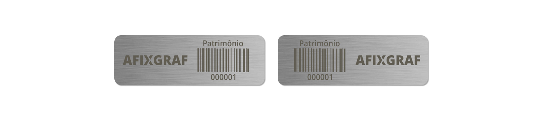 Placa de Patrimônio em Aço Inox - Posição do Logo