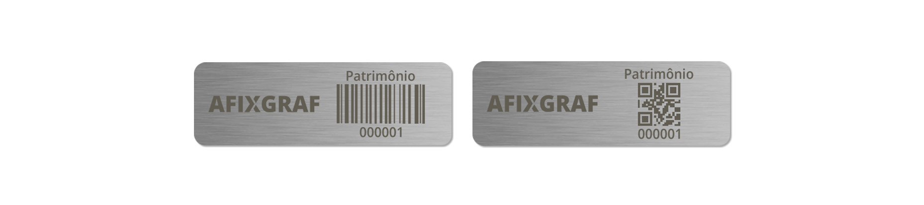 Placa de Patrimônio em Aço Inox - Código