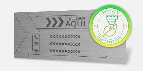 Zoom gravação em baixo relevo em aço inox