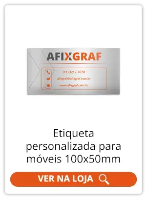 Etiqueta personalizada para móveis 100x50mm - compre online
