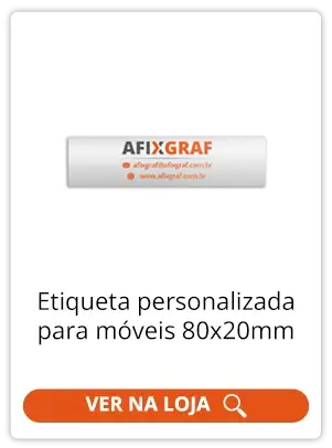 Etiqueta personalizada para móveis 80x20mm - compre online