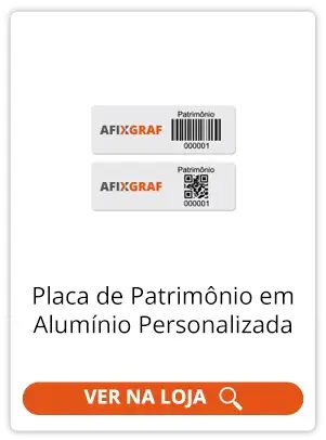 Placa de patrimônio para controle patrimonial - Compre online