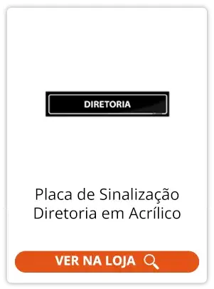 Placa para escritório de sinalização diretoria em acrílico