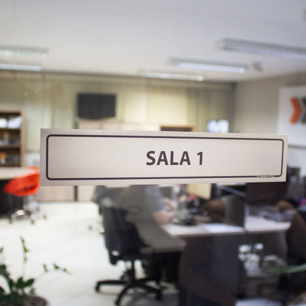 placas para escritórios de sinalização em alúminio "SALA 1"