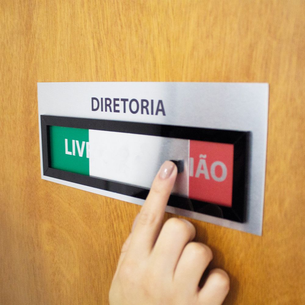 placa para escritório de sinalização em aluminio livre ocupado personalizada
