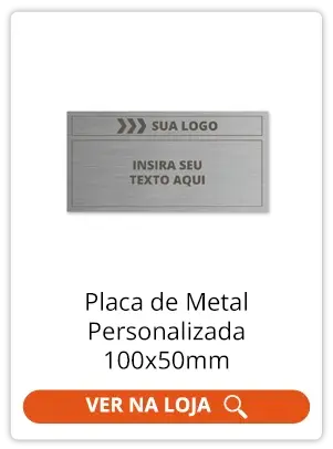 Placa de Metal Personalizada 100x50mm - compre online