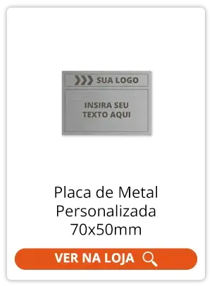 Placa de Metal Personalizada 70x50mm - compre online