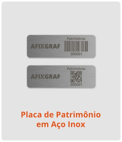 Placa de Patrimônio em aço inox