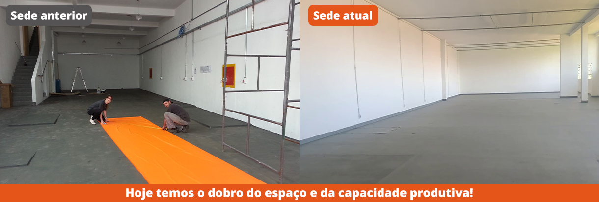 Galpão antigo sendo organizado - Novo endereço da Afixgraf | Afixgraf